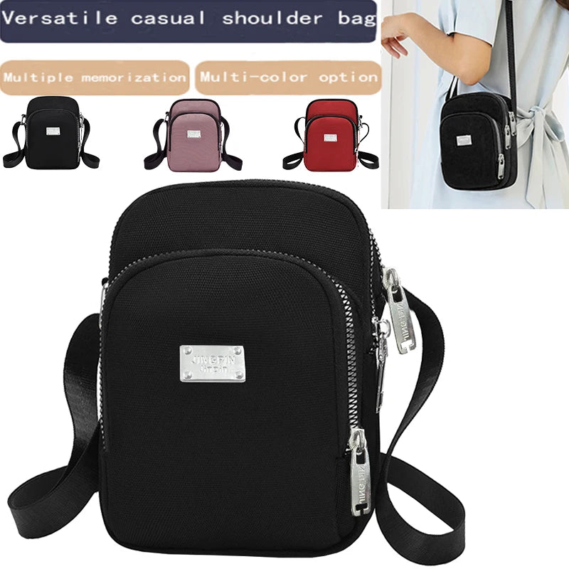 Mehrfarbige Mini Umhängetasche mit mehreren Fächern für Alltag