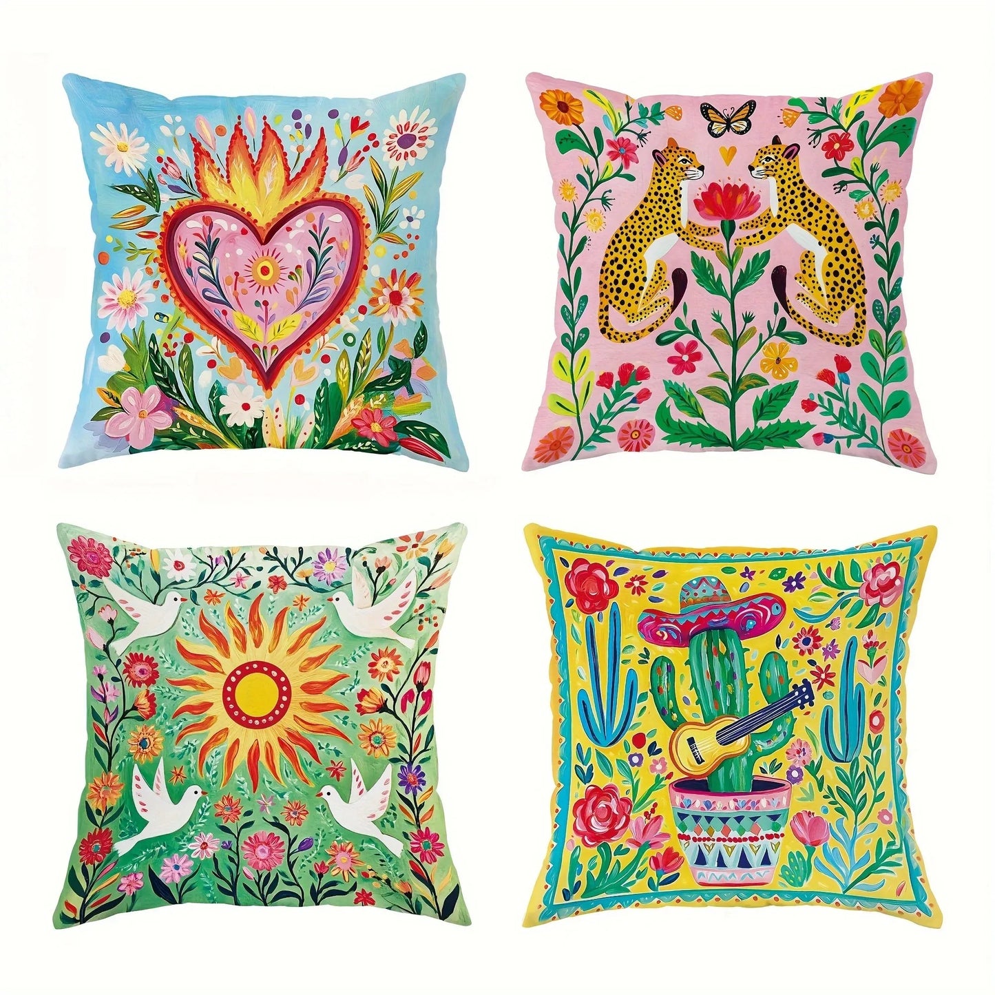 Dekorative Kissenbezüge mit Blumen Tiermustern für Sofa Schlafzimmer