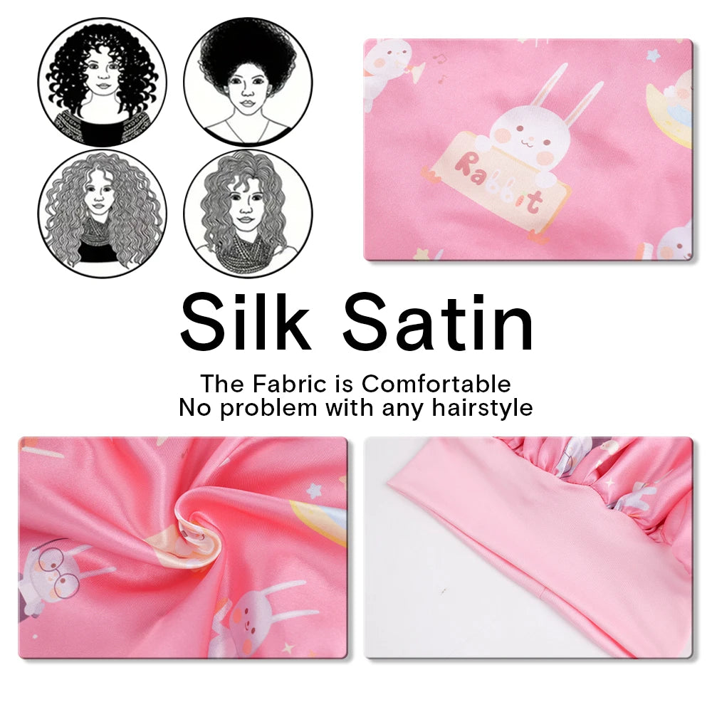 Atmungsaktive Schlafmütze mit Frucht und Tiermotiv für alle Haartypen