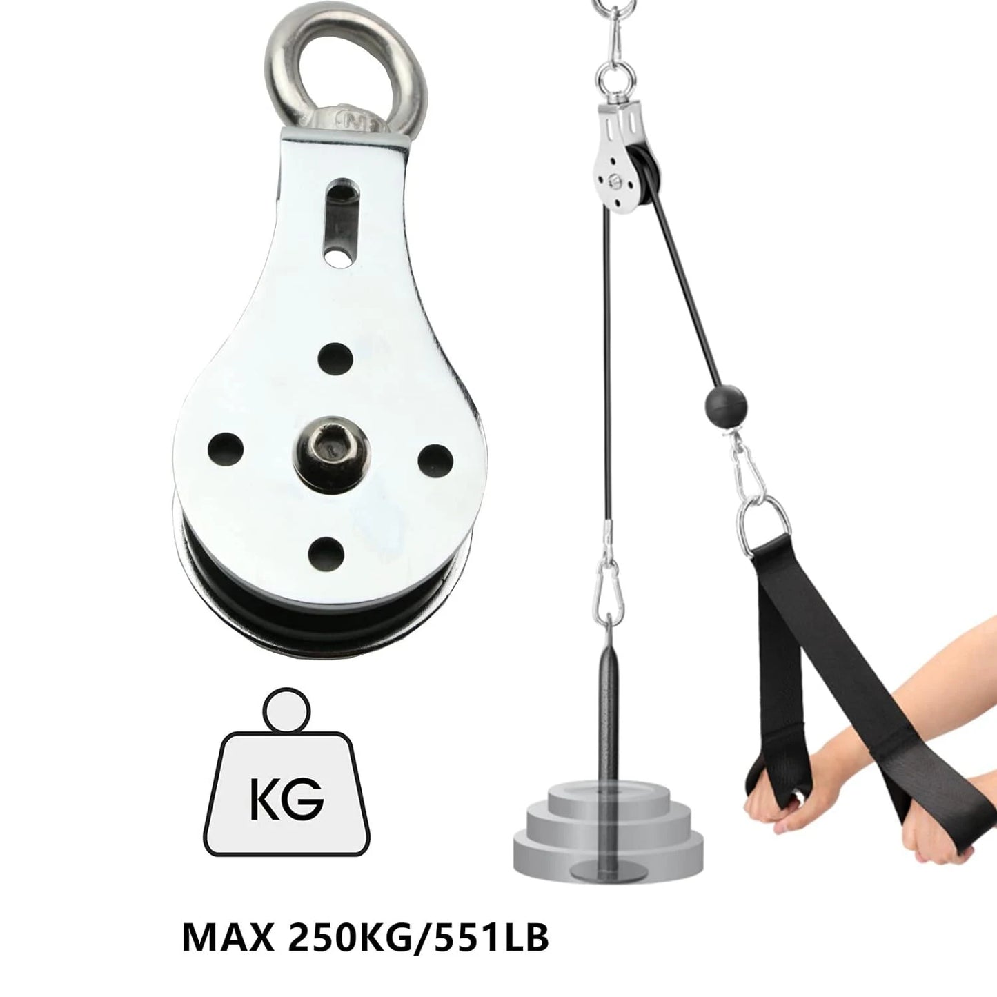 Fitness Training Umlenkrolle Pulley aus Edelstahl für Kraftübungen Zuhause