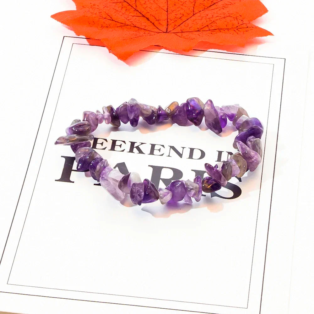 Natürliches Kristall Stein Armband für Glück und Energie Unisex