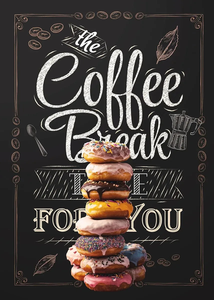 Kaffeetasse Poster Nordic Drucke Kaffee Bäckerei Kuchen Pizza Tafeln Leinwand Malerei Bilder für Cafe Shop Home Küche Dekor