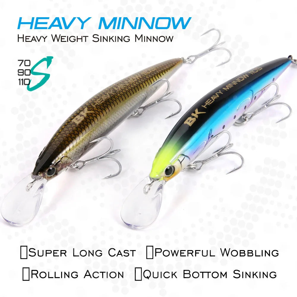 Schwerer sinkender Minnow Angelköder 110S 37g 90S 28g 70S 16g Salzwasser