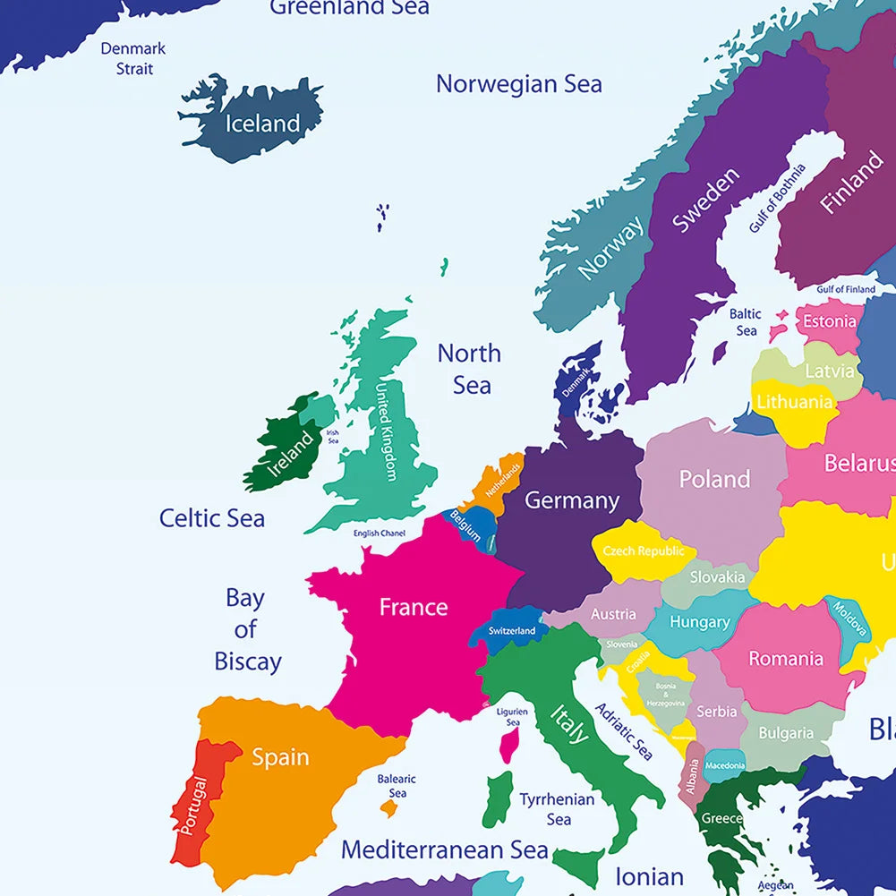 Dekorative Weltkarte Leinwand Poster für Büro und Zuhause