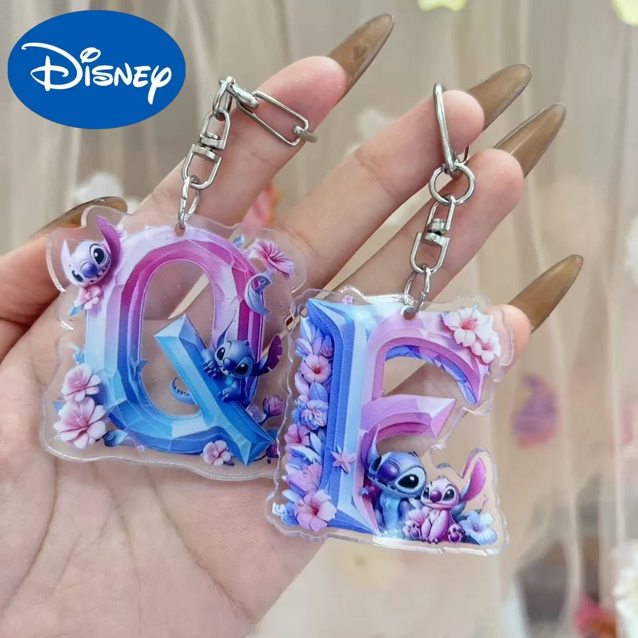 Bunter 2 Zoll Acryl Schlüsselanhänger mit A-Z Buchstaben für Kinder