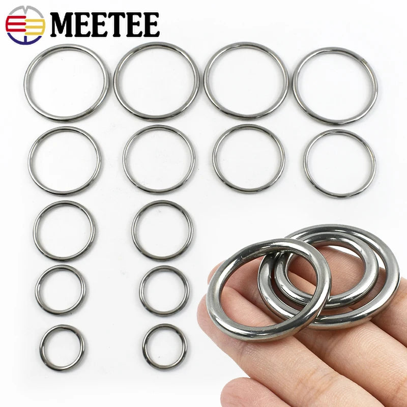 Edelstahl O-Ring Schnalle Adapter für Gürtel Taschen 15–100 mm 2-5 Stück