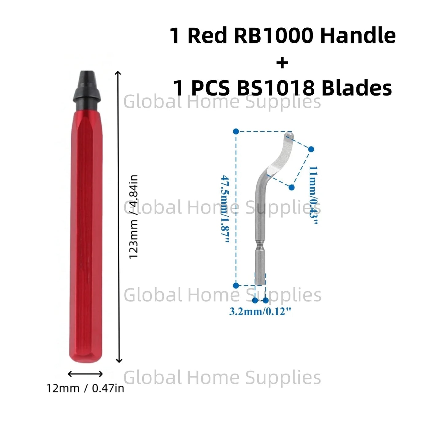 Entgratungswerkzeug Set RB1000 mit 1 oder 11 Schnellarbeitsstahl-Schwenkklingen
