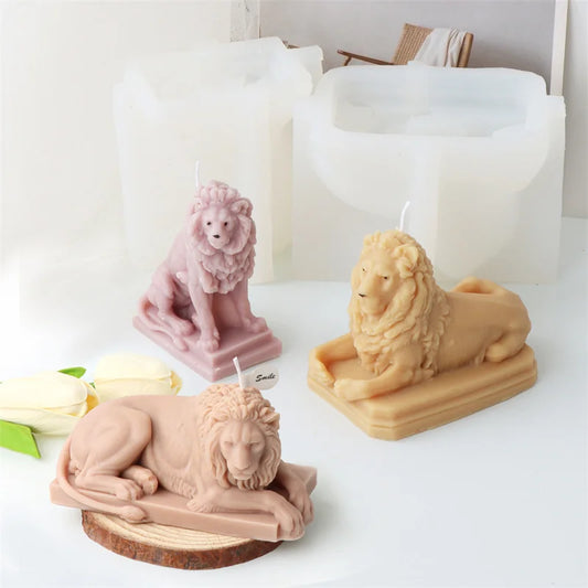 3D Löwen Statue Silikonform für DIY Kerzen Seifen Aromatherapie
