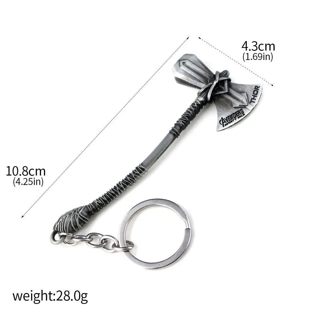 Robuster Thor Hammer Schlüsselanhänger aus silberner Zink-Legierung – stylisches Fan-Accessoire