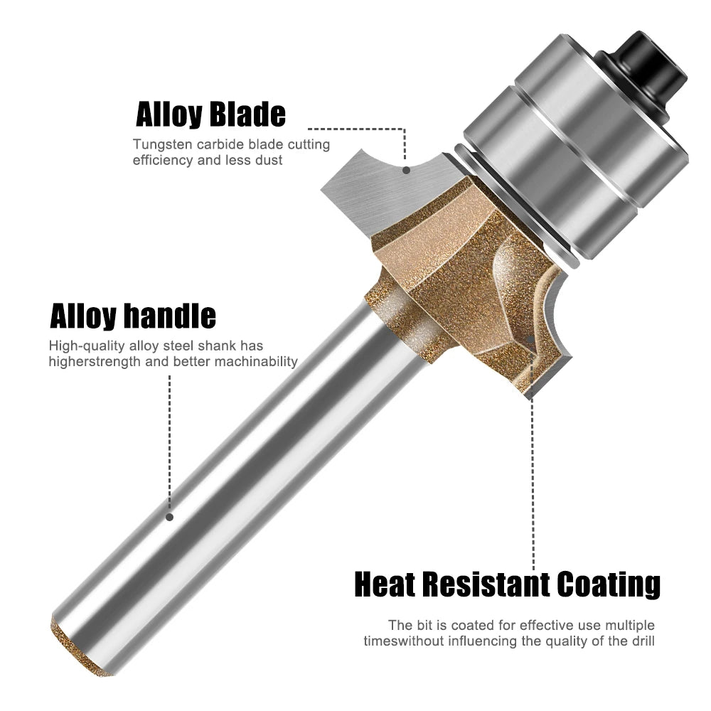 6 mm 1/4 Zoll Schaft Doppellager-Gravurfräser mit abgerundeten Kanten