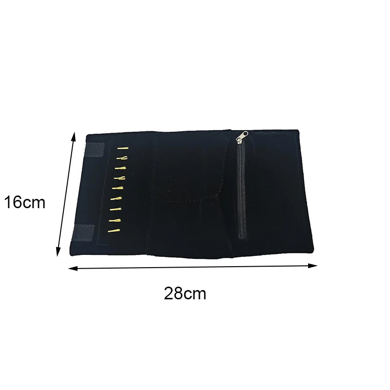 Eleganter Reise Schmuck Organizer aus Samt – Aufrollbar & Faltbar