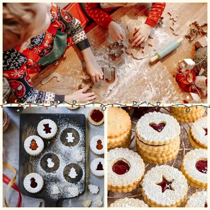 9-teiliges Ausstechformen-Set - Edelstahl - Weihnachtsmotive für Kekse