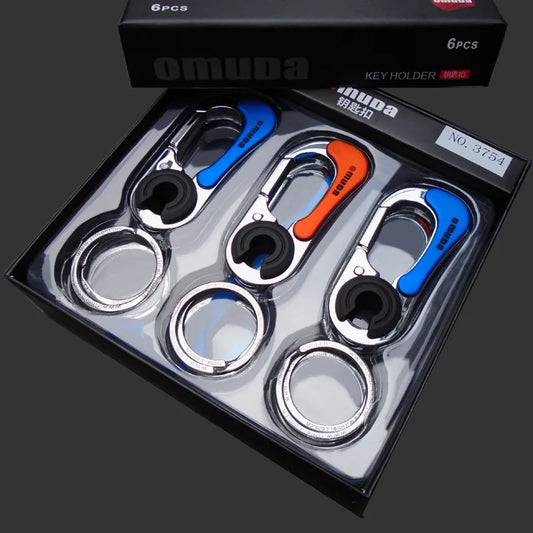 Robuster Edelstahl-Schlüsselbund 3er Set mit Karabiner – Sicher - Vielseitig