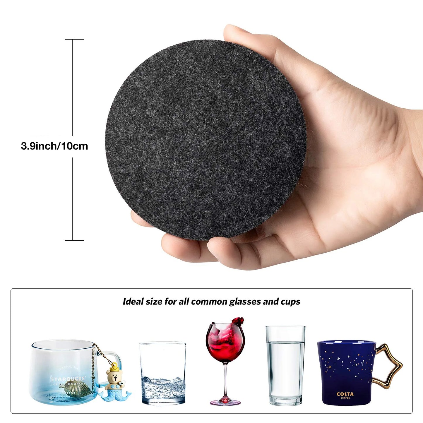 Runde Filz Untersetzer Hitzebeständige Tasse Matte für Esstisch
