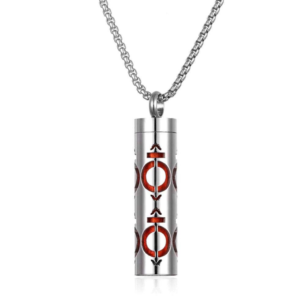 Edelstahl Aromatherapie Diffusor Halskette mit Liebe Motiv