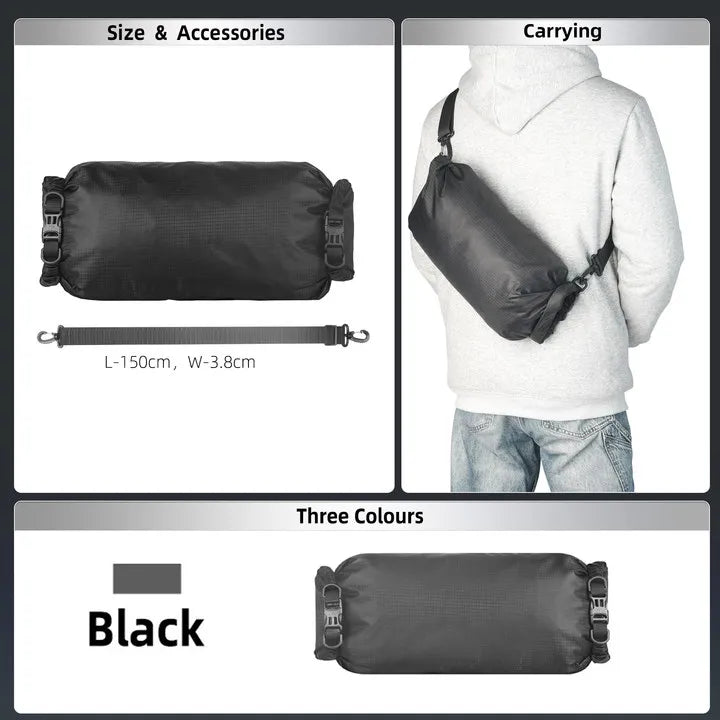 Wasserdichte Fahrrad Lenkertasche 12L mit Trockentasche und Halterung