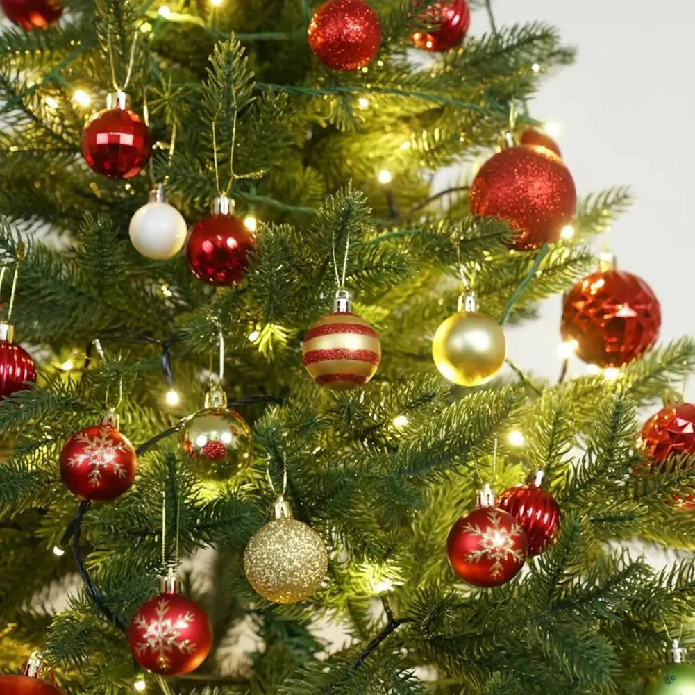 50-teilige Weihnachtskugeln rot gold für festliche Dekoration