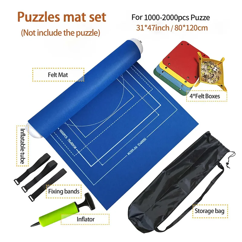 Puzzle-Rollmatte für 1500–3000 Teile | Filz-Aufbewahrung mit Tasche-Yabubest - Home & More