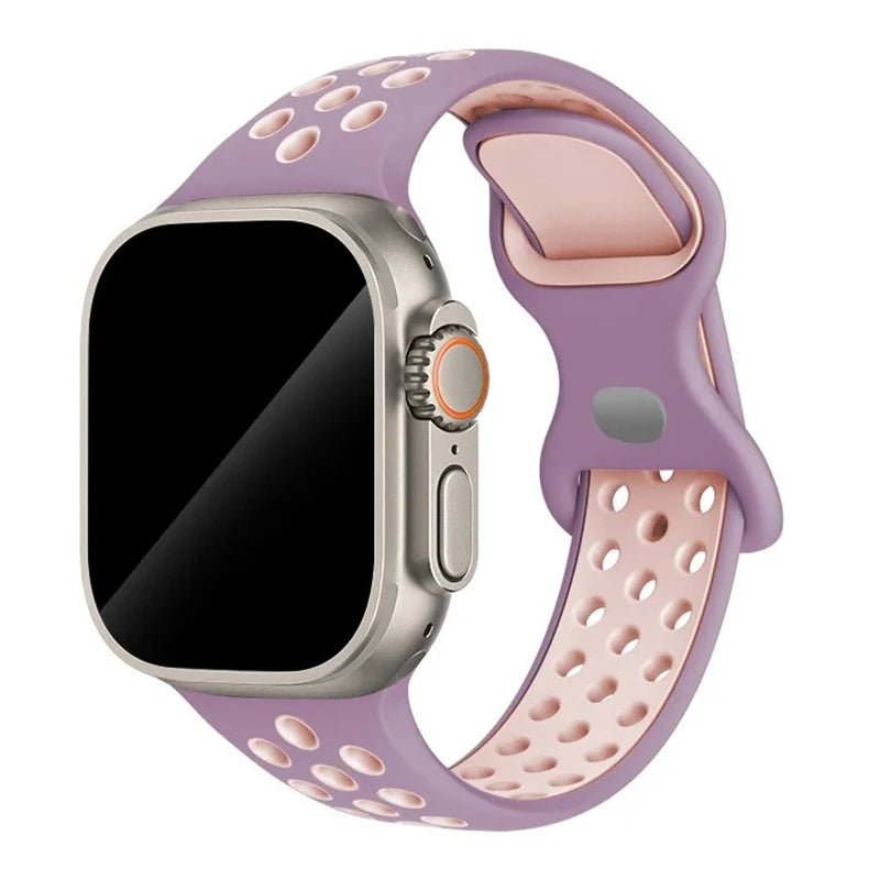Sportliches Silikonarmband kompatibel mit Smartwatch 38-49 mm Modelle