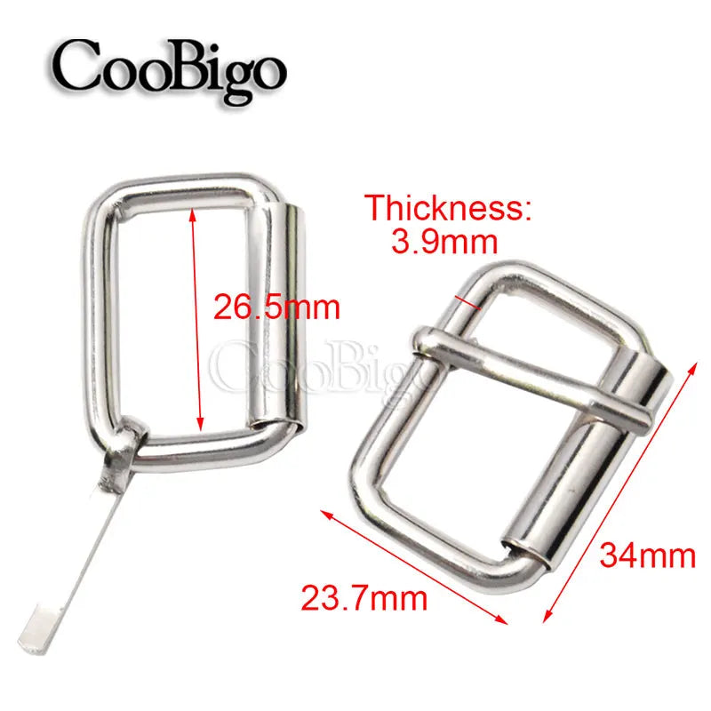 5 Metall Roller Pin Schnallen Set für Gürtel Hundehalsband Leder DIY