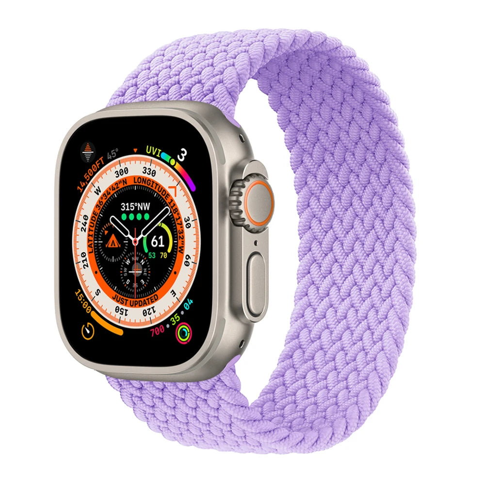 Geflochtenes Solo Loop Ersatzarmband für Smartwatch 38-49mm Unisex