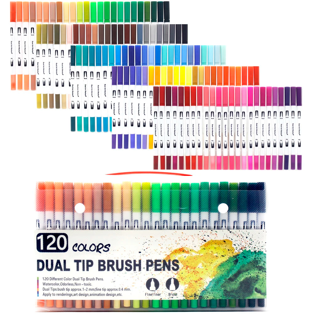168 Farben Dual Brush Stifte für Aquarell, Manga - Schriftgestaltung