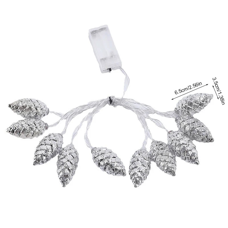 Weihnachtliche Tannenzapfen Lichterkette 1 6 Meter mit 10 LED