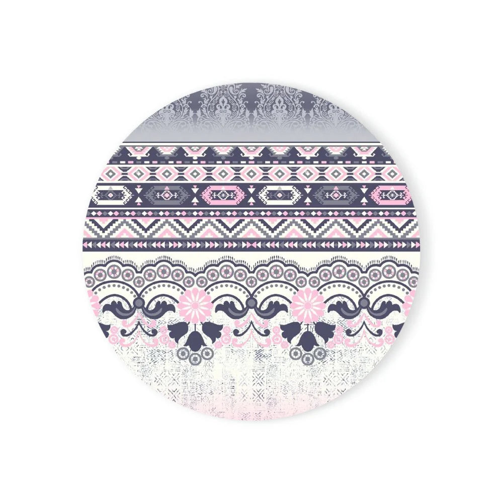 Runde Keramik Untersetzer Böhmischer Stil mit Kork Basis 6er Set