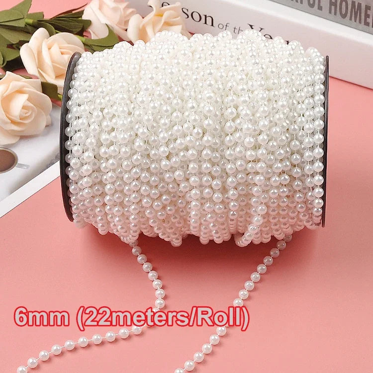Elegante 5m Faux Perle Girlande 3-8mm – Perfekt für DIY Hochzeit - Party