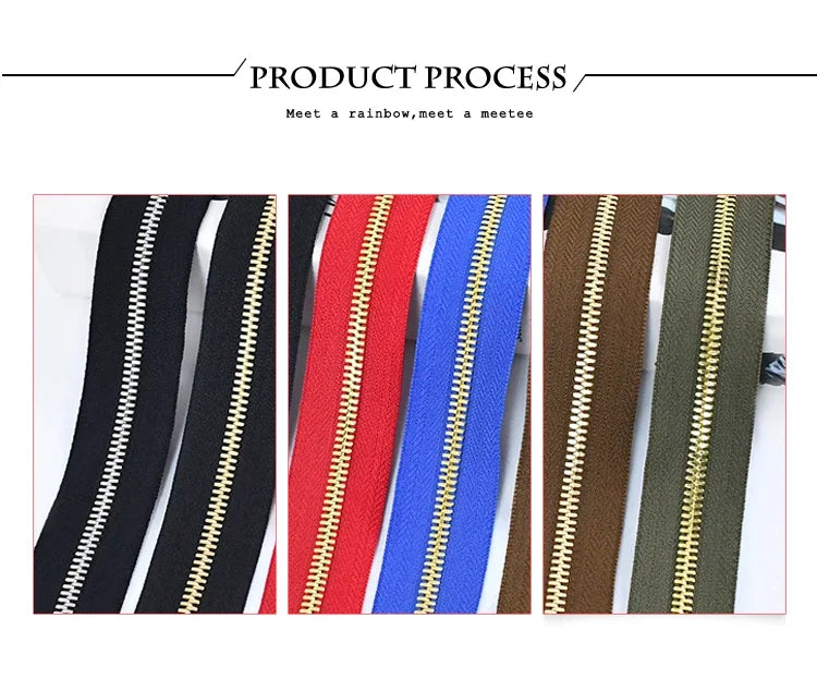 Metall-Reißverschluss Offenes Ende Zwei-Wege Reißverschlüsse Gold Silber-Yabubest - Home & More