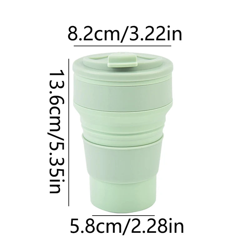Tragbarer faltbarer Silikonbecher mit Deckel, hitzebeständig und umweltfreundlich - Yabubest - Home & More