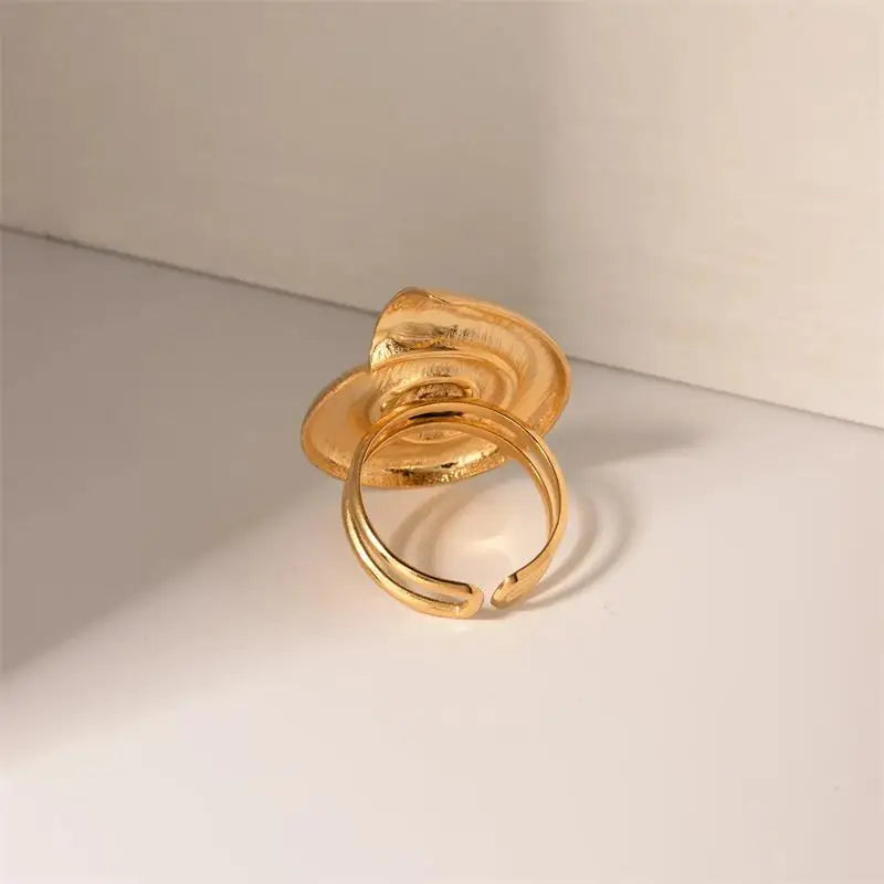 Dicke Edelstahl Muschel Ohrstecker Bolzen mit 18K Vergoldung