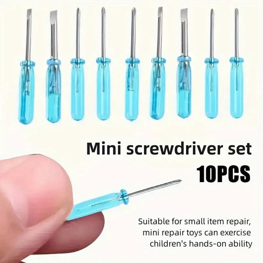 Mini Schraubendreher Set 10-teilig, 2mm Kreuz für Feinmotorik - kleine Basteleien