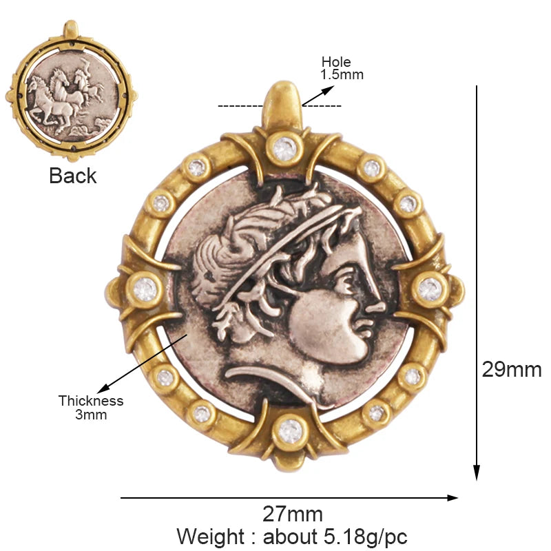 Eleganter Anhänger im antiken Gold Design als Schmuckzubehör-Yabubestshop