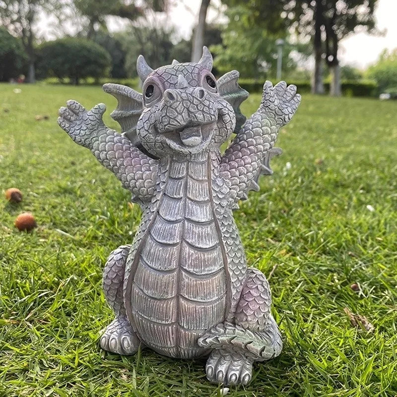 Mystische LED-Drachen Statue in Dinosaurier-Form – wetterfest - stimmungshell