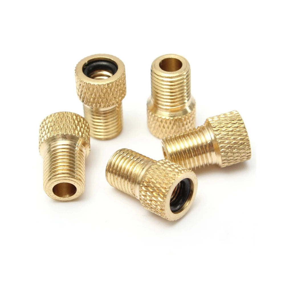 5-teiliges Ventiladapter-Set Presta zu Schrader – Metall mit Dichtung für Rad - Bike