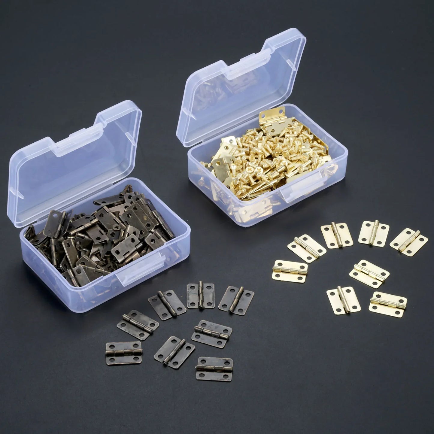 60 Mini-Möbelschaniere mit 240 Schrauben für kleine Schränke - Deko