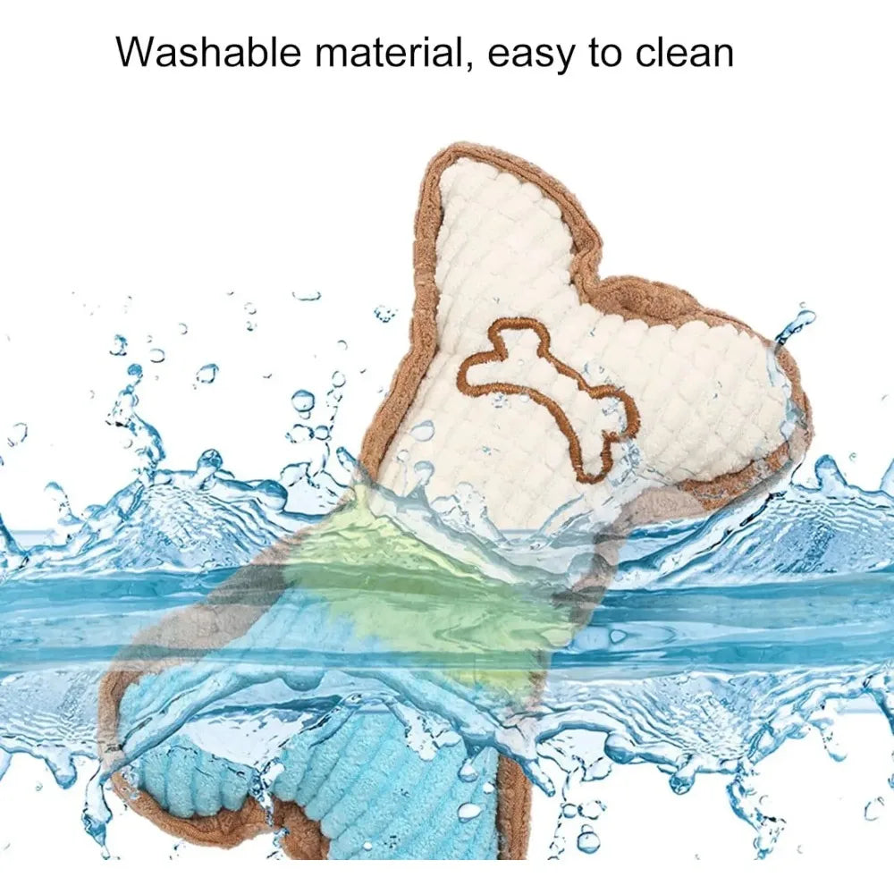 Quietschspielzeug Knochen Plüsch für kleine und mittelgroße Hunde Welpen