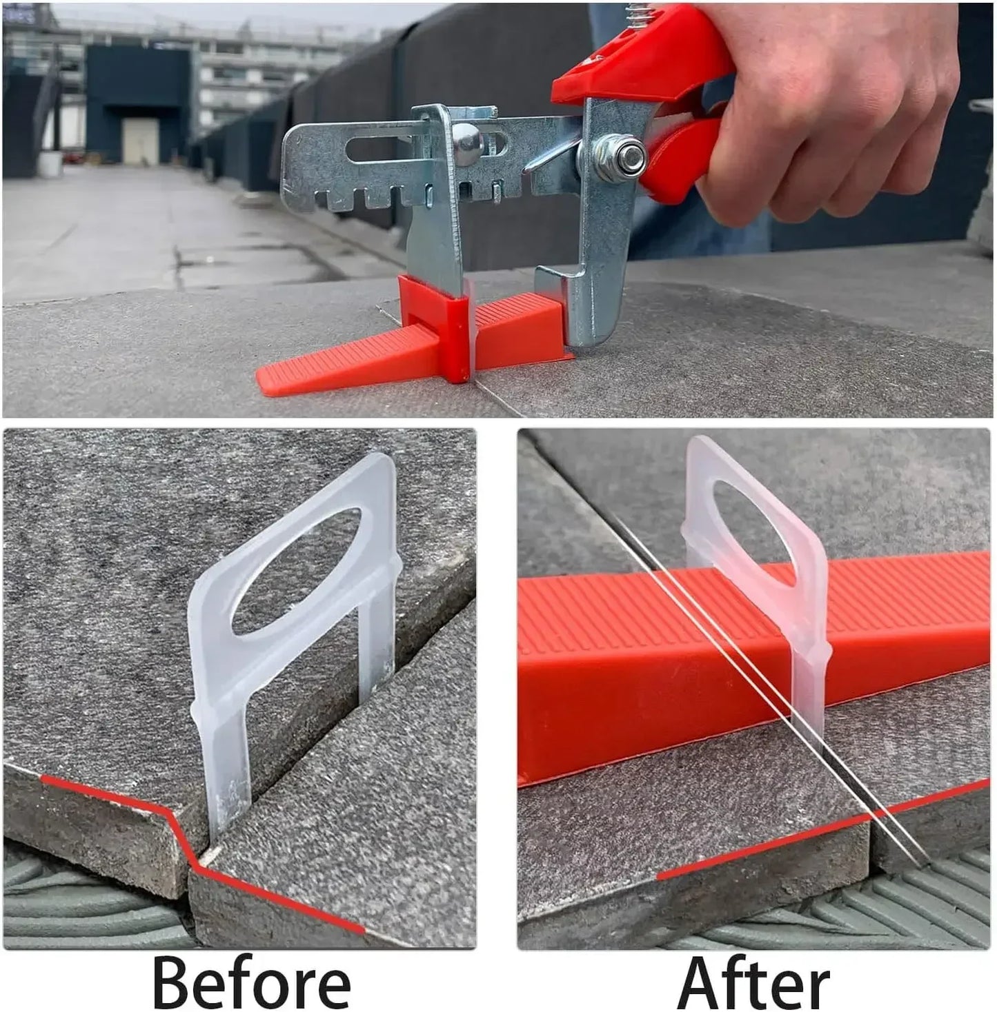 Präzises Fliesen-Nivelliersystem: 100-1500 transparente Clips 0,35-2 mm Abstand