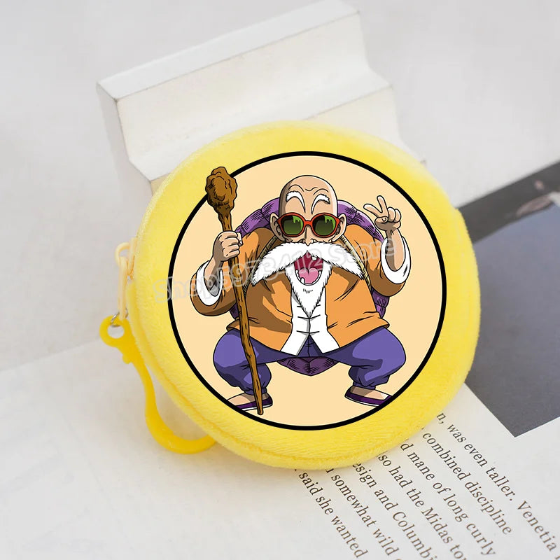 Plüsch Mini Geldbörse mit Reißverschluss rund Cartoon Schlüsselanhänger