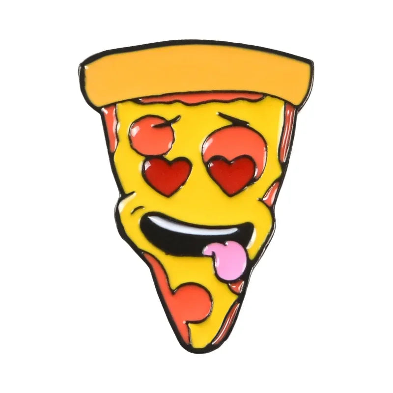Lustige Pizza Mann Emaille Pin Brosche für Kleidung & Taschen