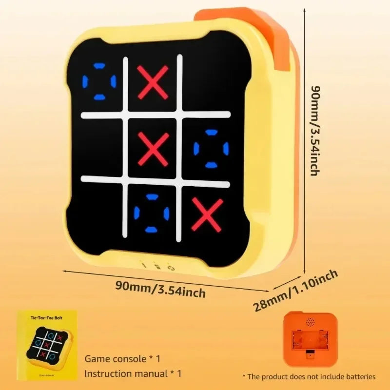 Multifunktionales Tic-Tac-Toe - Schachspiel – Tragbares Lernspiel aus ABS, 9x9 cm