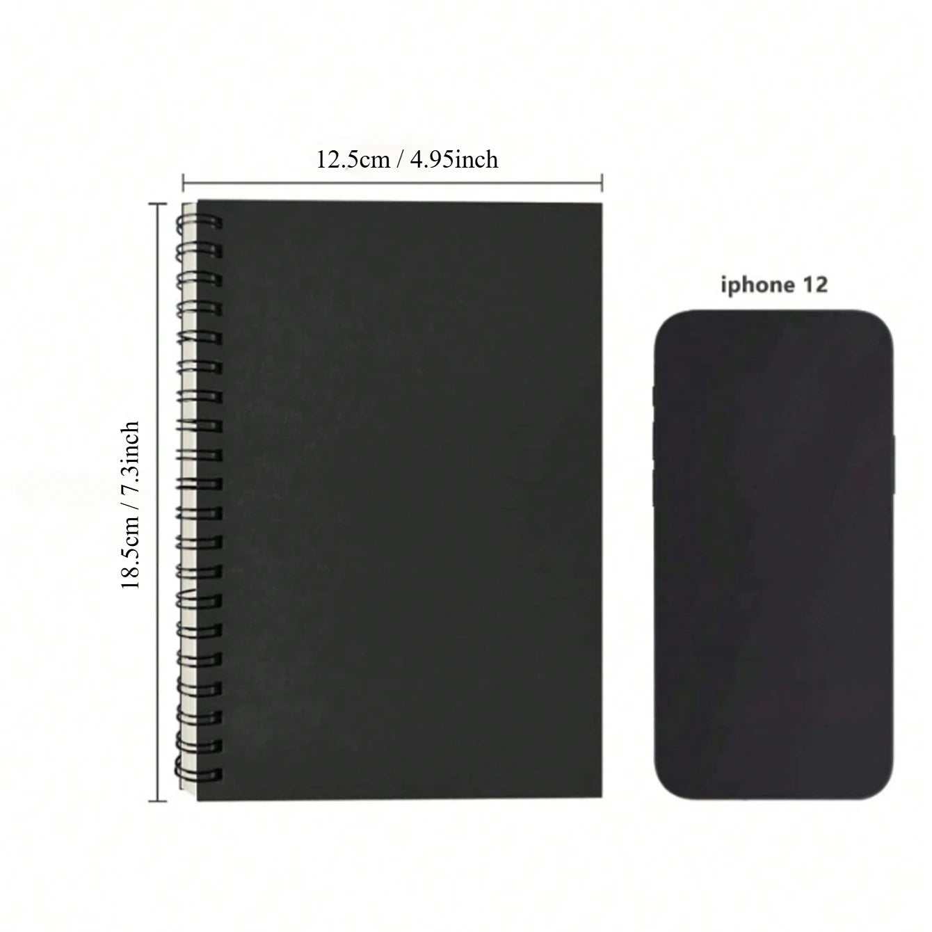 2er Pack Spiral Notizbuch Skizzenbuch 100g/m² 100 Seiten 19x13cm weich