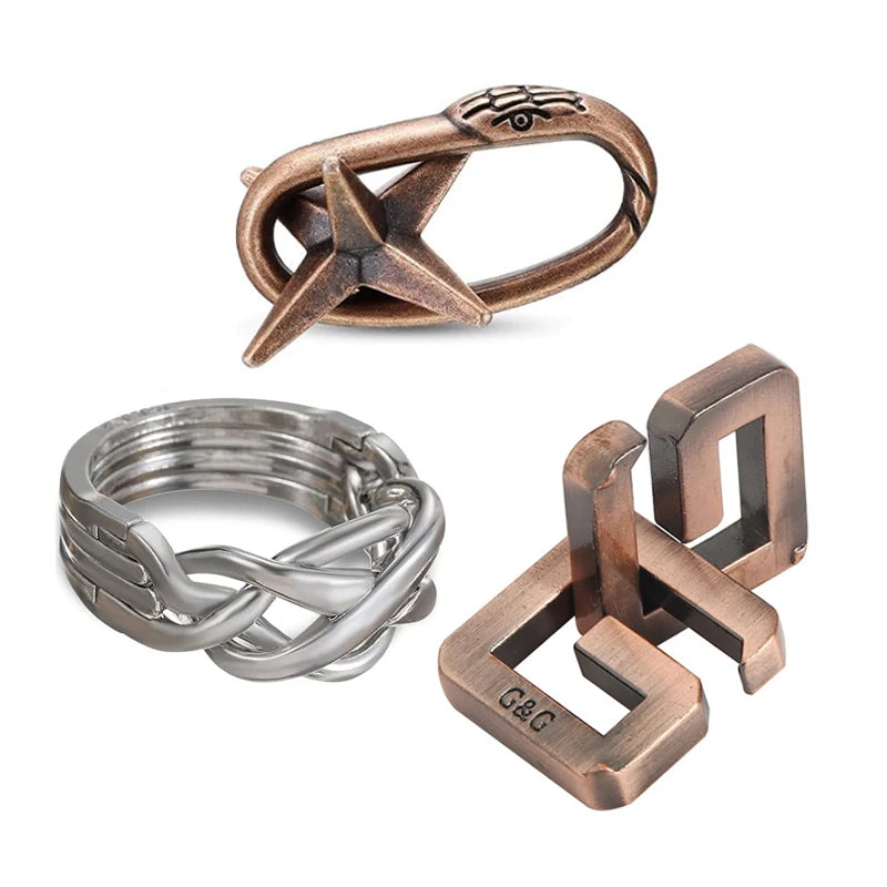 Magisches Metall-Rätsel Puzzle Set 3-teilig Lernspielzeug für Erwachsene Kinder