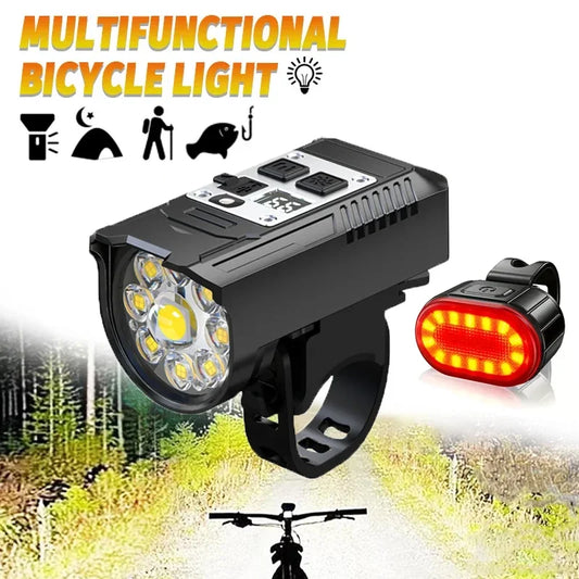 9LED Fahrradlampe Typ C wiederaufladbare Lenkerlichter wasserfest