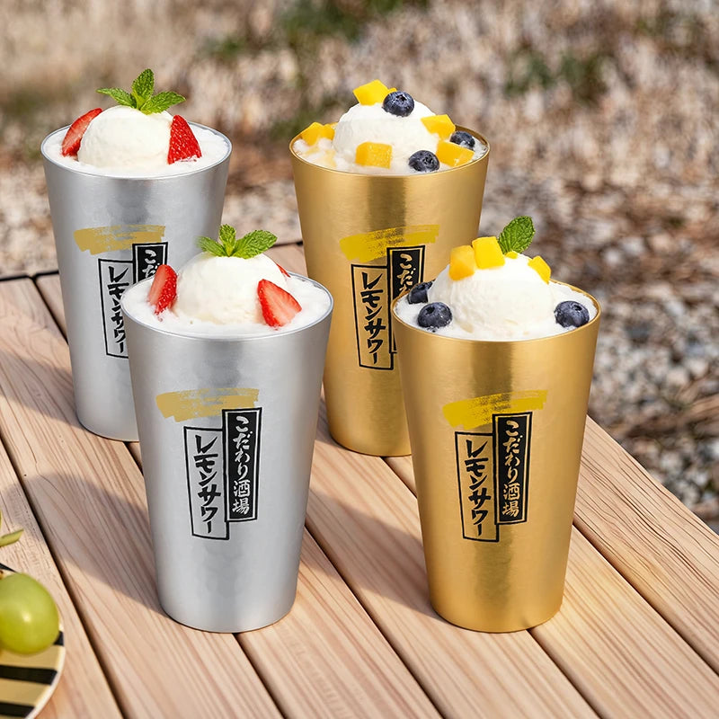 Leichter Aluminium Bierkrug 450 ml Wiederverwendbarer Trinkbecher