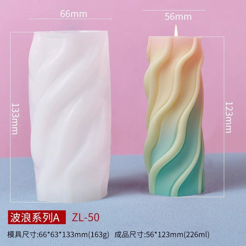 Silikonform für kreative Kerzen und Dekorationen im Wellen-Design