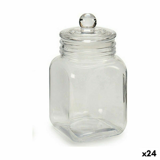 Topf Hermetischer verschluss Durchsichtig Glas 1,2 L 11 x 19,5 x 11 cm (24 Stück)