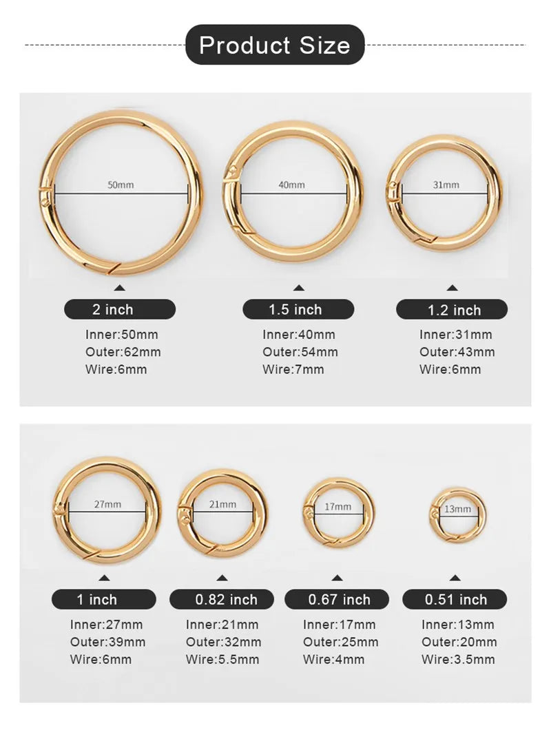 CRAZYSMITH O Ring runder Karabiner für Schlüssel bund Schlüssel anhänger Verschluss Verbindungs ringe für Schlüssel anhänger Clip Riemen Schnalle Karabiner haken Tasche Zubehör-Yabubest - Home & More