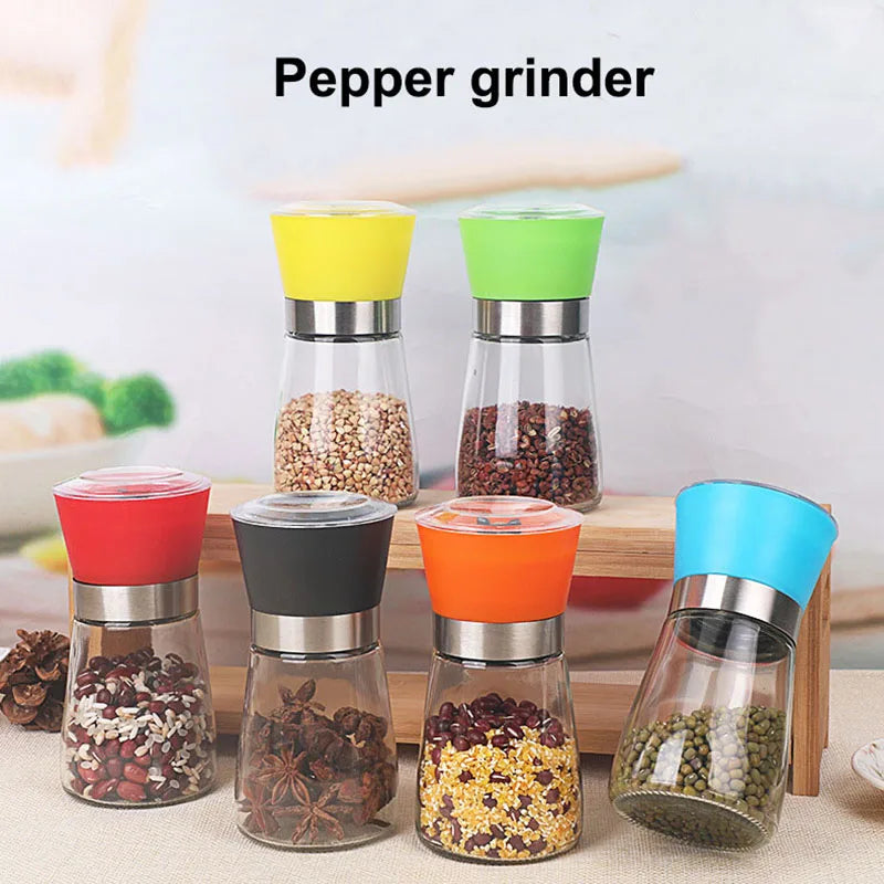 Präzise Mahlfunktion: Manuelle Salz-Pfeffermühle 150ml Edelstahl - Glas